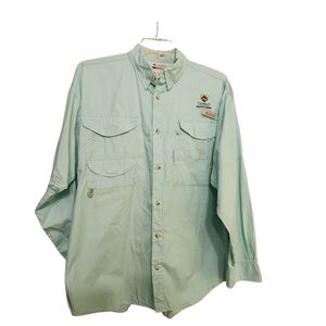 Columbia Mens Shirt Light Blue Aqua Button-Up